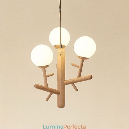 Lampă de suspendare nordică creativă din lemn Lampă de suspendare nordică creativă din lemn