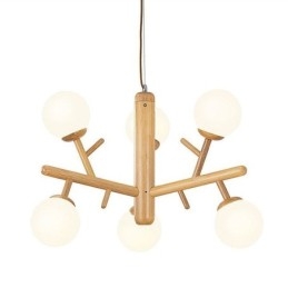 Lampă de suspendare nordică creativă din lemn