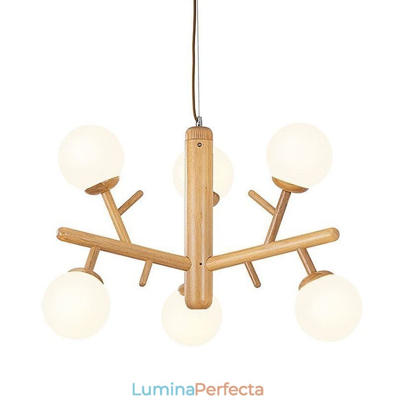 Lampă de suspendare nordică creativă din lemn