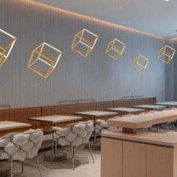 Lampă suspendată postmodernă, aur geometric, suspendat