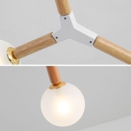 Lampă suspendată Nordic Magic Bean Iluminat creativ din lemn