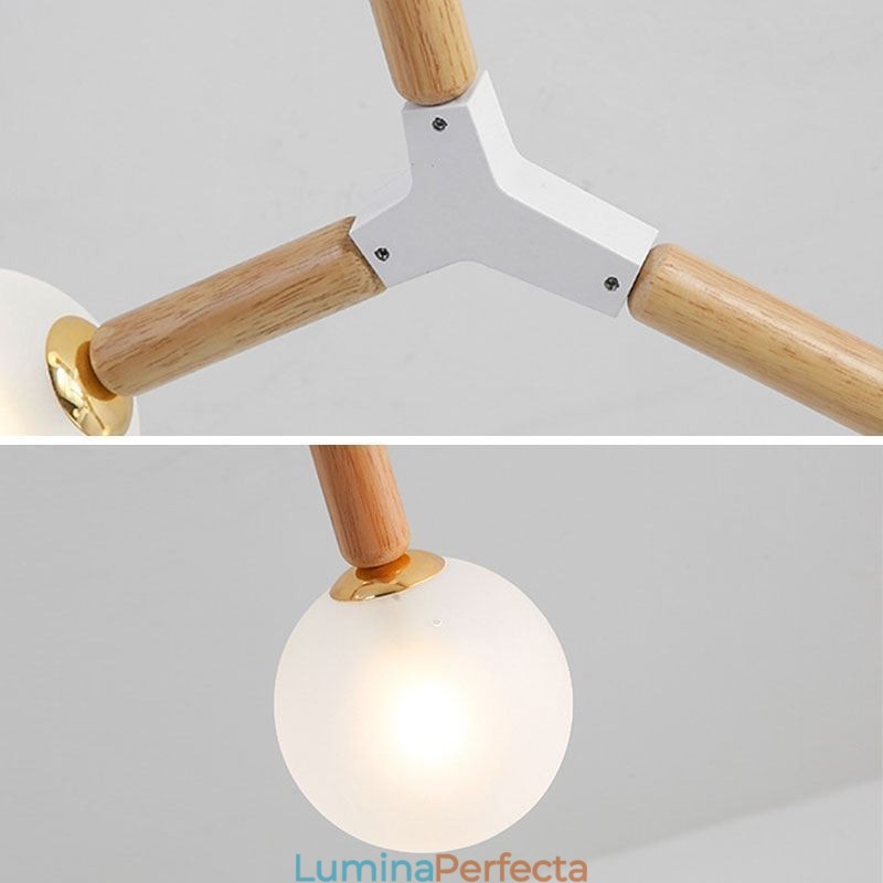 Lampă suspendată Nordic Magic Bean Iluminat creativ din lemn