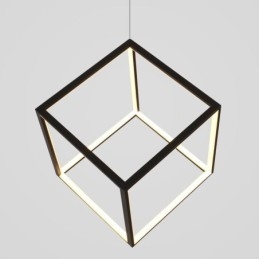 Lampă suspendată neagră Iluminare cub geometric