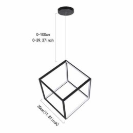 Lampă suspendată neagră Iluminare cub geometric