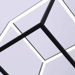 Lampă suspendată neagră Iluminare cub geometric