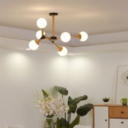 Lampă suspendată Nordic Magic Bean Corp de iluminat creativ din lemn