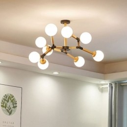 Lampă suspendată Nordic Magic Bean Corp de iluminat creativ din lemn