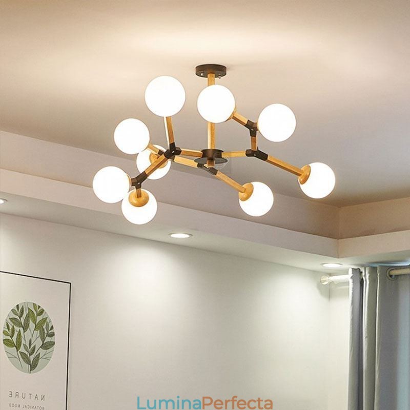 Lampă suspendată Nordic Magic Bean Corp de iluminat creativ din lemn