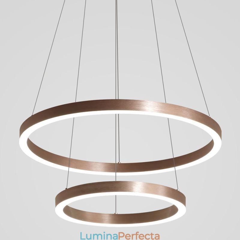 Lampă suspendată Drawing Craft 2 Inele Lampă 60+40cm