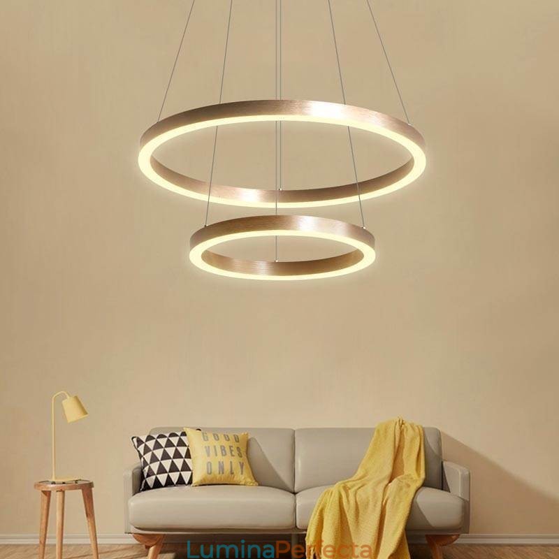 Lampă suspendată Drawing Craft 2 Inele Lampă 60+40cm