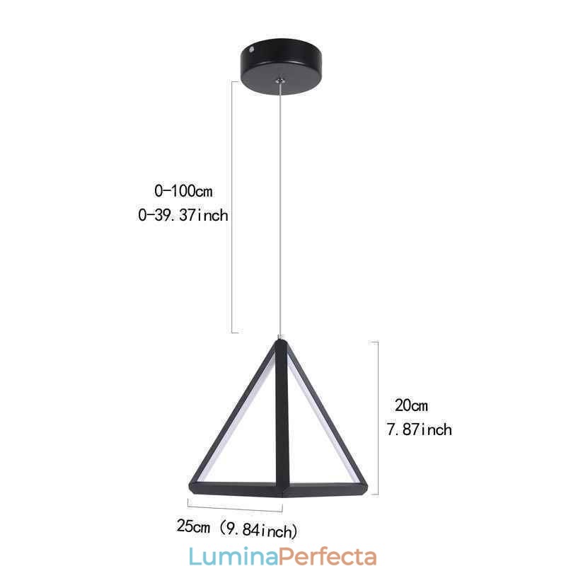 Lampă de suspendare postmodernă Lumină triunghiulară geometrică Lampă creativă de iluminat