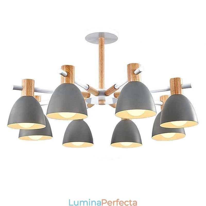 Lampă suspendată modernă simplă Macaron Iluminat creativ din lemn