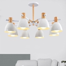 Lampă suspendată modernă simplă Macaron Iluminat creativ din lemn