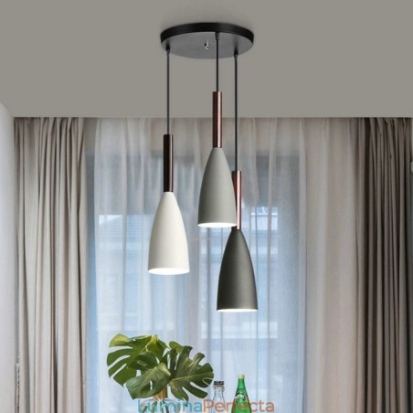 Lampă suspendată modernă, simplă, cu trei lumini, cafenea creativă din aluminiu Lampă suspendată modernă, simplă, cu trei lumini, cafenea creativă din aluminiu