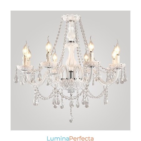 Candelabru Cristal Alb Modern Living 8 Lumini Candelabru Cristal Alb Modern Living 8 Lumini