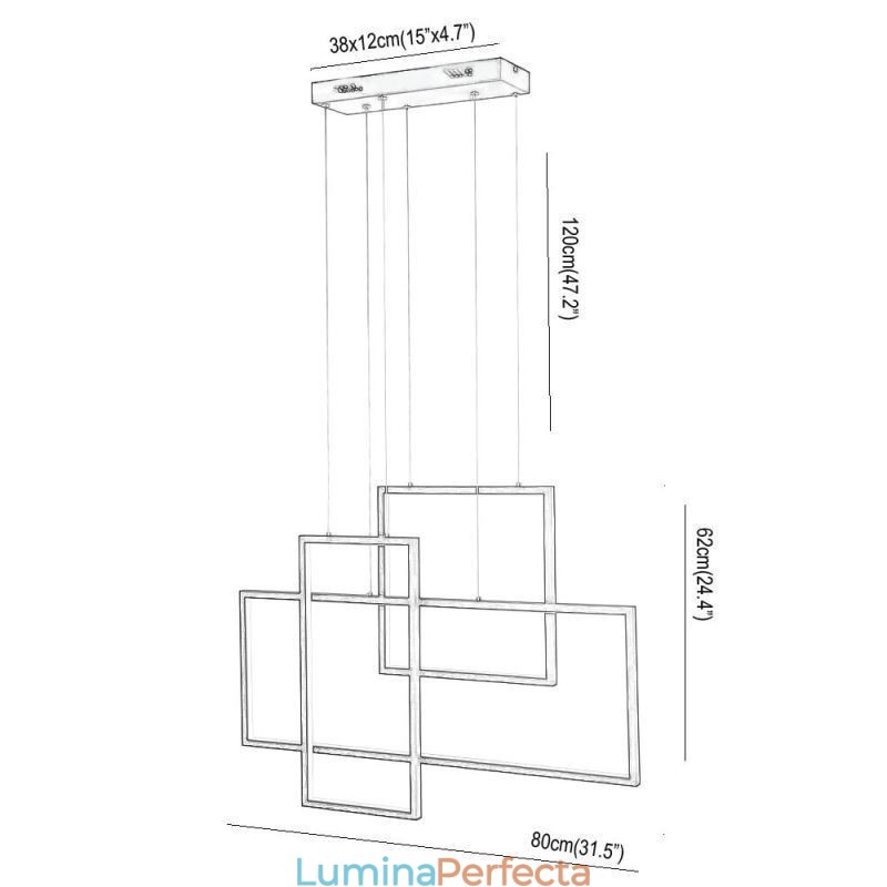 Lampă de suspendare nordică Lampă de suspendare pătrată geometrică