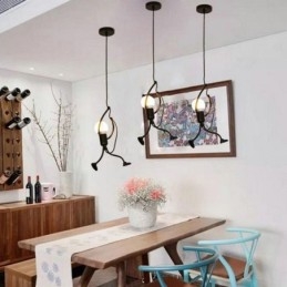 Lampă modernă, simplă, în formă de omuleț, lumină creativă