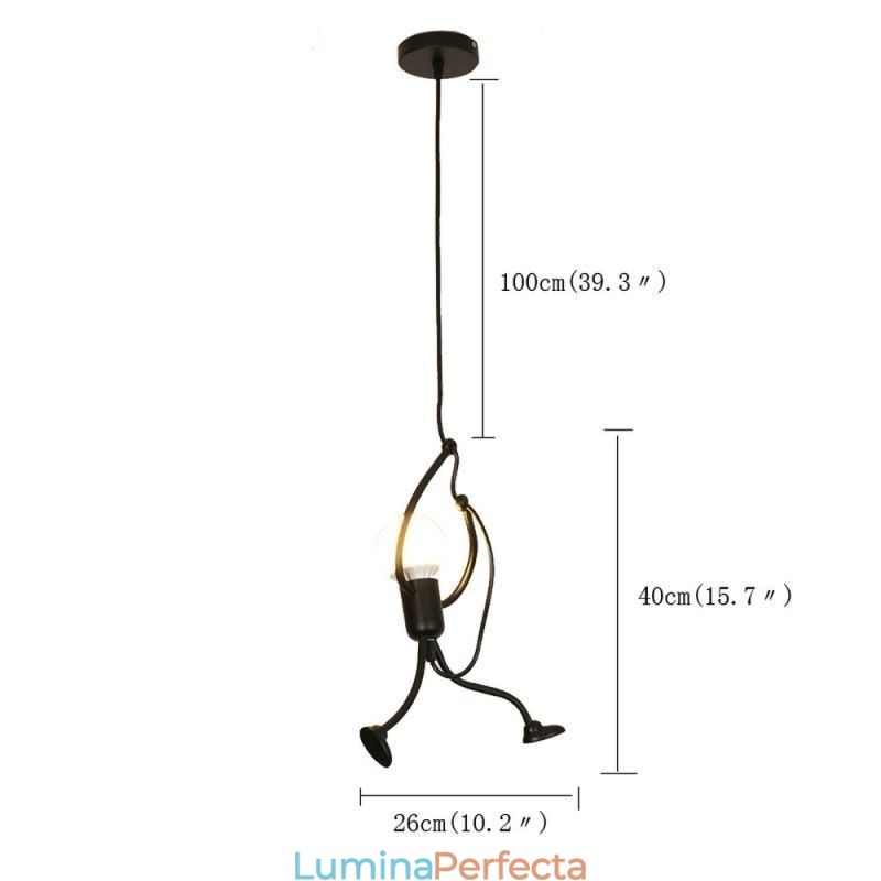 Lampă modernă, simplă, în formă de omuleț, lumină creativă