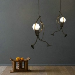 Lampă modernă, simplă, în formă de omuleț, lumină creativă