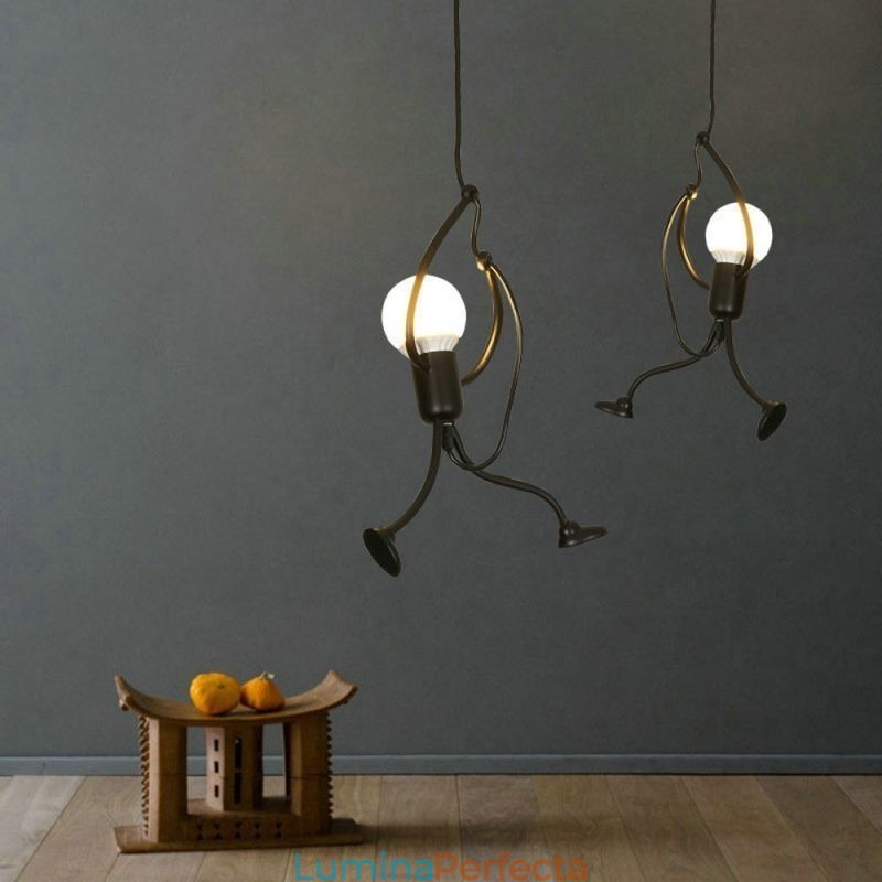 Lampă modernă, simplă, în formă de omuleț, lumină creativă