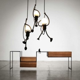 Lampă suspendată modernă Lampă creativă în formă de omuleț Lumină individuală pentru casă