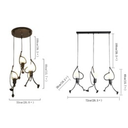 Lampă suspendată modernă Lampă creativă în formă de omuleț Lumină individuală pentru casă