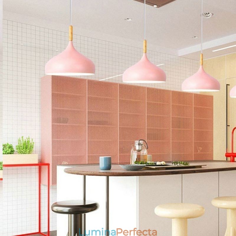 Lampă suspendată modernă Lampă macaron din aluminiu Lumină reglabilă acasă