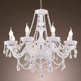 Candelabru Cristal Alb Modern Living 8 Lumini