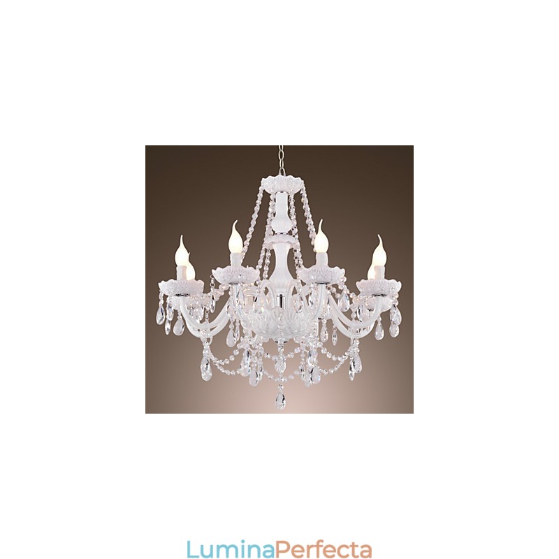 Candelabru Cristal Alb Modern Living 8 Lumini