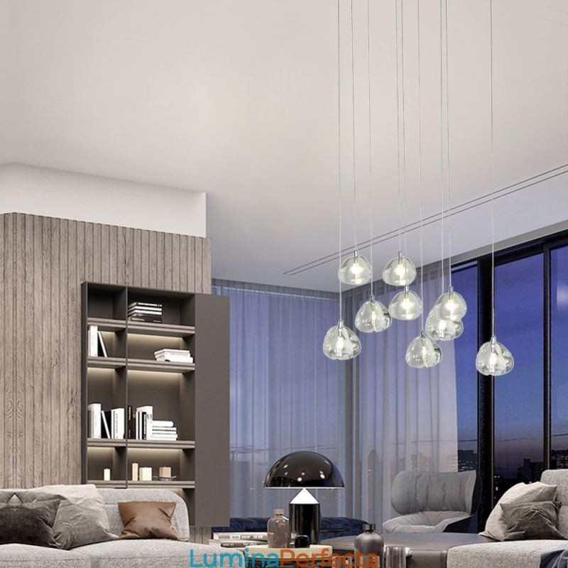 Lumină suspendată modernă Candelabru de cristal Lampă de iluminat acasă