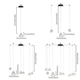 Lumină suspendată modernă Candelabru de cristal Lampă de iluminat acasă