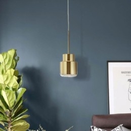Lampă cu pandantiv din sticlă postmodernă Lampă cu cilindru auriu Lumină strălucitoare