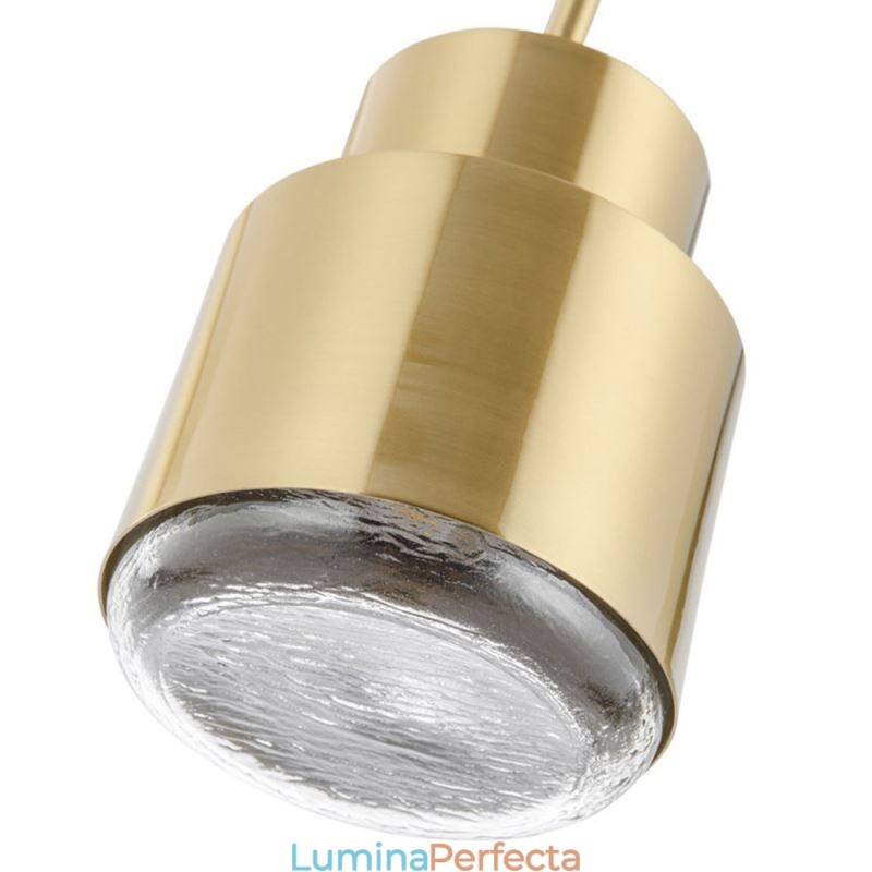 Lampă cu pandantiv din sticlă postmodernă Lampă cu cilindru auriu Lumină strălucitoare