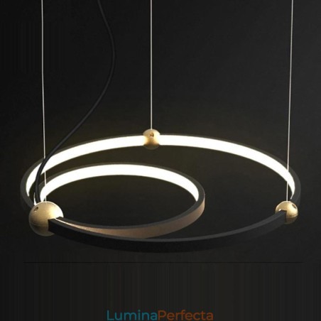 Lampă suspendată Circle Negru 2 Inele Lampă suspendată Circle Negru 2 Inele