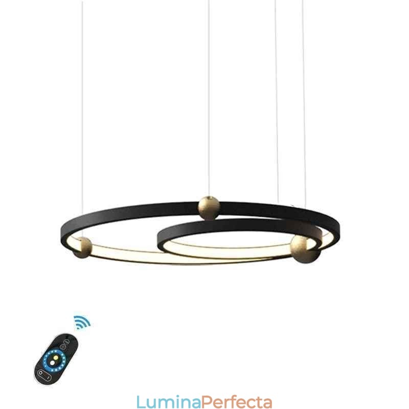 Lampă suspendată Circle Negru 2 Inele