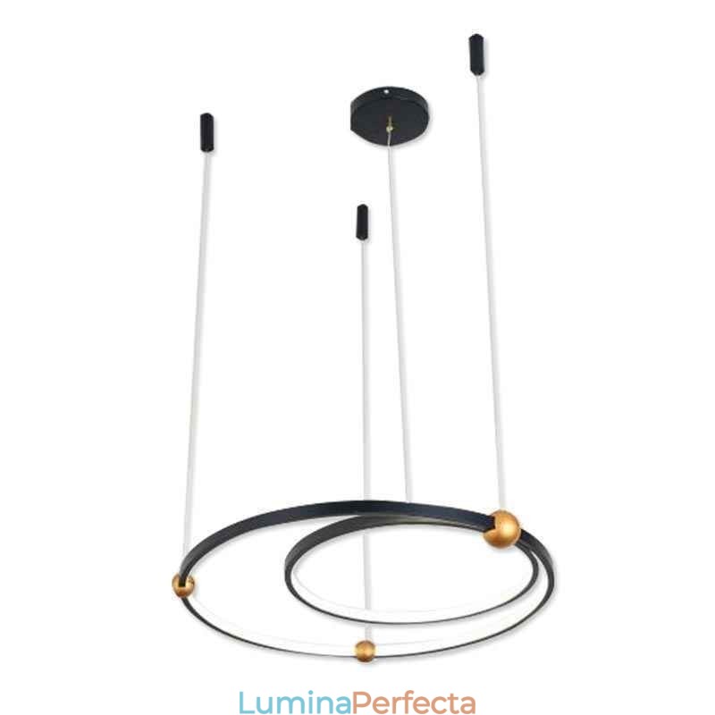 Lampă suspendată Circle Negru 2 Inele