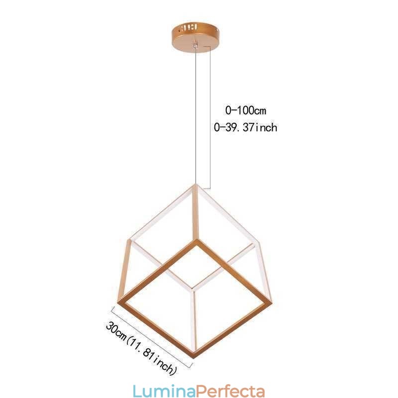 Lampă suspendată postmodernă, aur geometric, suspendat