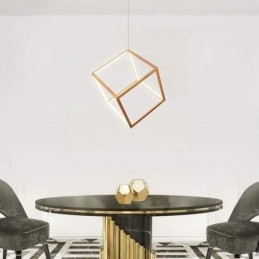 Lampă suspendată postmodernă, aur geometric, suspendat