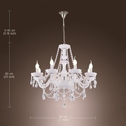 Candelabru Cristal Alb Modern Living 8 Lumini