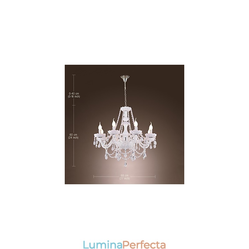 Candelabru Cristal Alb Modern Living 8 Lumini