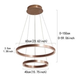 Lampă suspendată Drawing Craft 2 Inele Lampă 60+40cm