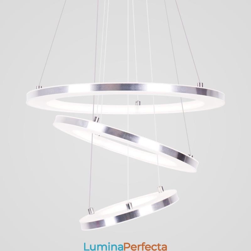Lampă suspendată modernă din acrilic cu 3 inele 40+30+20cm