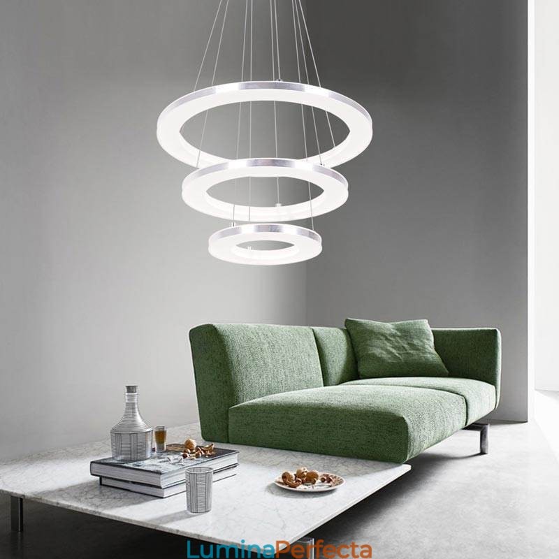 Lampă suspendată modernă din acrilic cu 3 inele 40+30+20cm