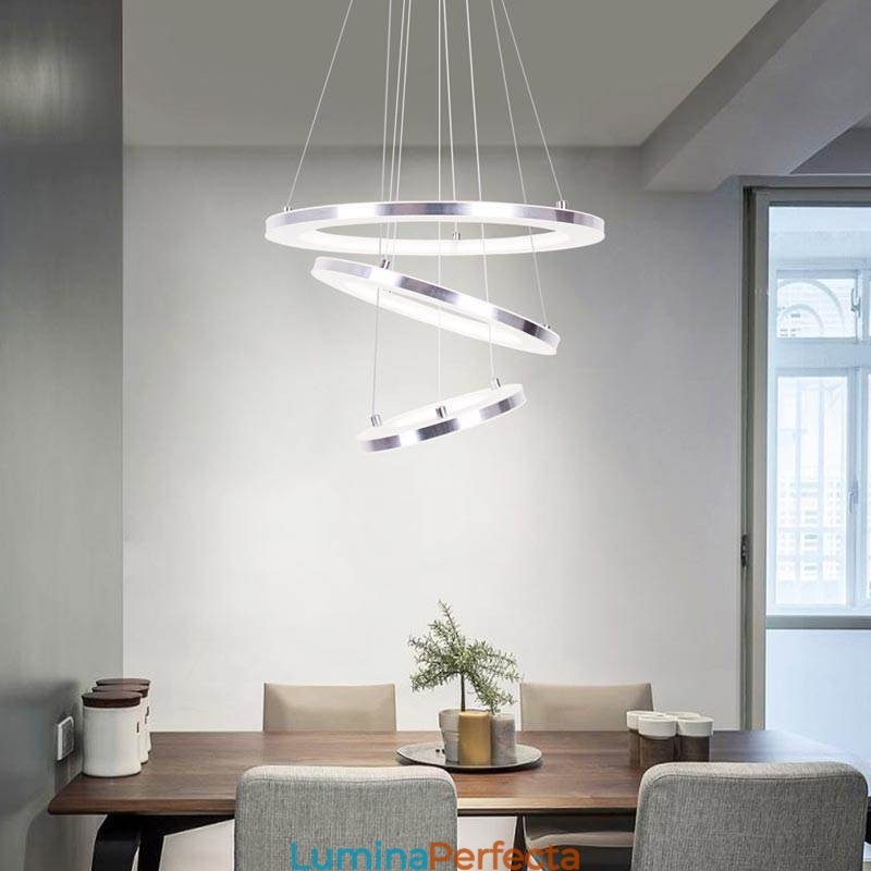 Lampă suspendată modernă din acrilic cu 3 inele 40+30+20cm