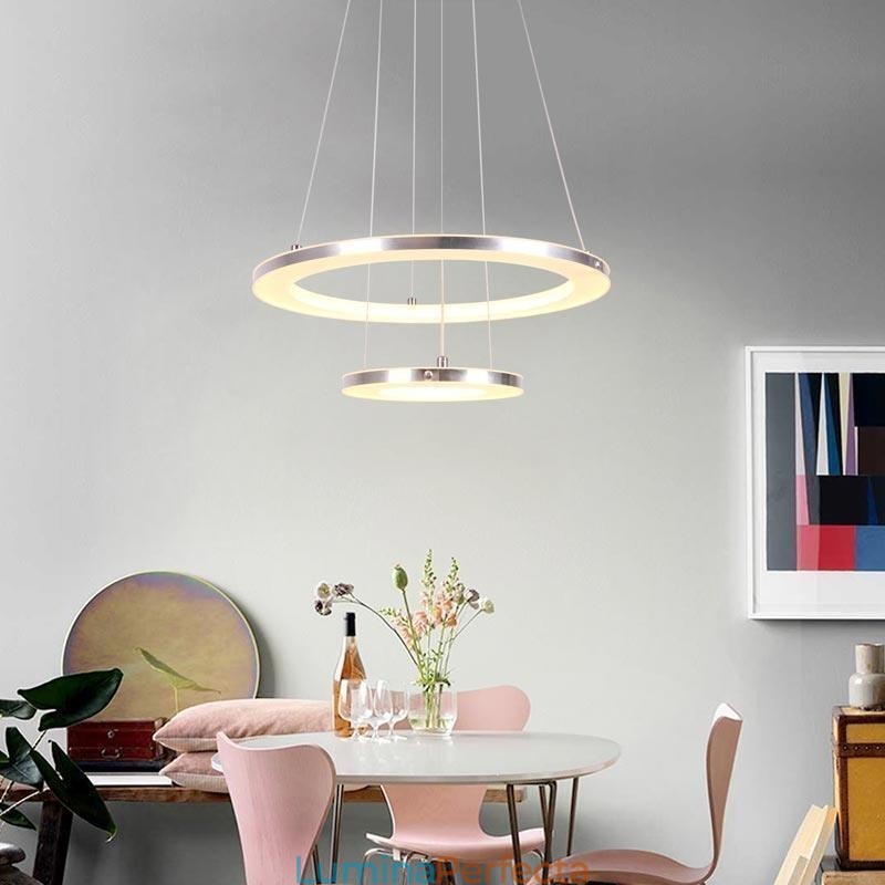 Lampă suspendată Modernă Acrilic 2 Inele 40+20cm