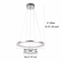 Lampă suspendată Modernă Acrilic 2 Inele 40+20cm