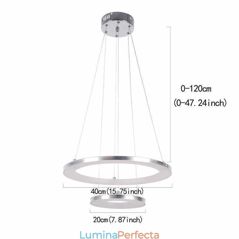 Lampă suspendată Modernă Acrilic 2 Inele 40+20cm