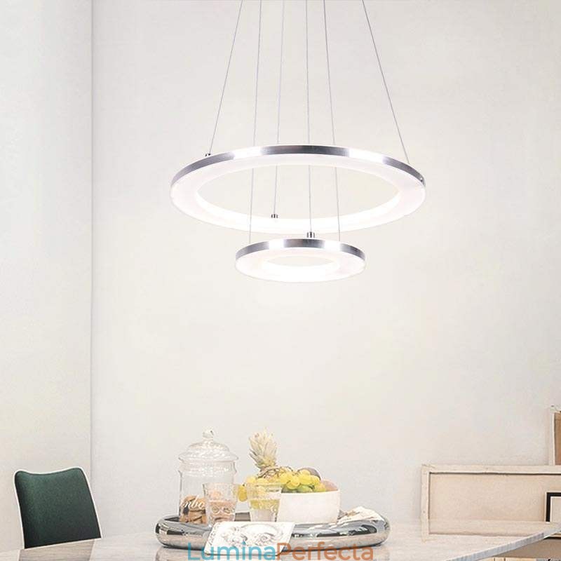 Lampă suspendată Modernă Acrilic 2 Inele 40+20cm
