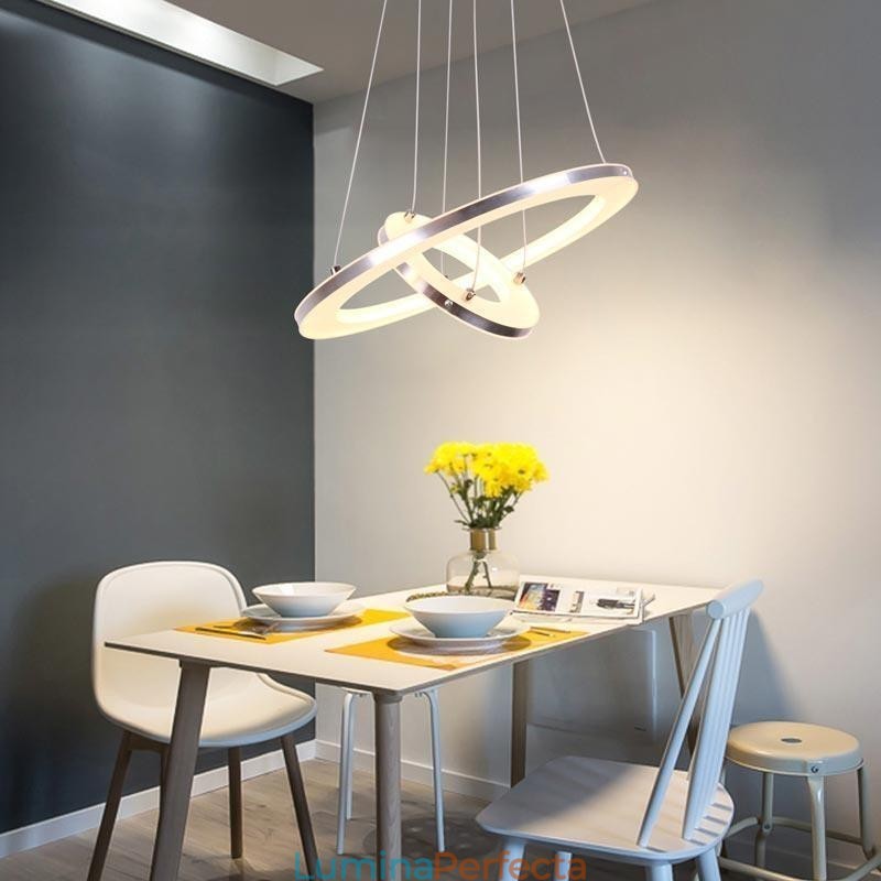 Lampă suspendată Modernă Acrilic 2 Inele 40+20cm