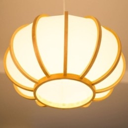 Lampă de suspendare din bambus japonez creativă Lampă suspendată simplă și modernă Lumină rotundă pentru ceainărie